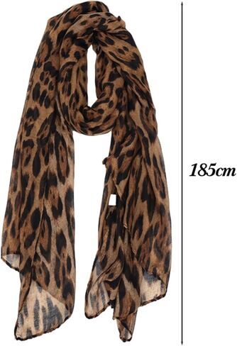 Retro Leopard Print Scarves Women Girl Sunscreen Winter Soft Comfortable Scarf Warm Daily Casual Scarf Fashion Accessories in Saudi Arabia