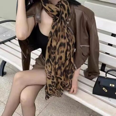 Retro Leopard Print Scarves Women Girl Sunscreen Winter Soft Comfortable Scarf Warm Daily Casual Scarf Fashion Accessories in Saudi Arabia