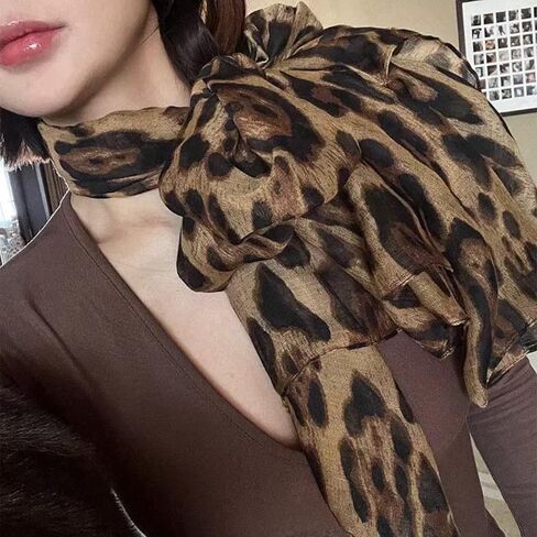 Retro Leopard Print Scarves Women Girl Sunscreen Winter Soft Comfortable Scarf Warm Daily Casual Scarf Fashion Accessories in Saudi Arabia