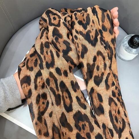 Retro Leopard Print Scarves Women Girl Sunscreen Winter Soft Comfortable Scarf Warm Daily Casual Scarf Fashion Accessories in Saudi Arabia