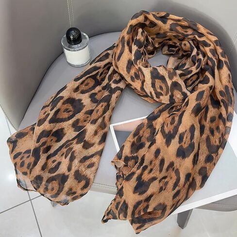 Retro Leopard Print Scarves Women Girl Sunscreen Winter Soft Comfortable Scarf Warm Daily Casual Scarf Fashion Accessories in Saudi Arabia