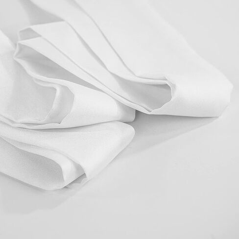 وشاح طويل رفيع من الشيفون يشبه الحرير من Lujuny - حزام خصر رفيع بربطة عنق للنساء والفتيات، 78.0 بوصة (أبيض) in Kuwait