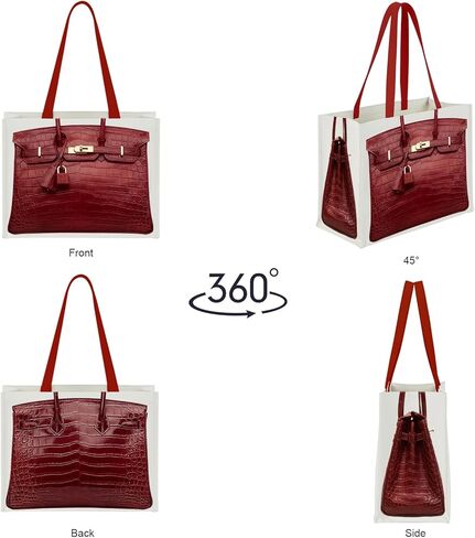 حقيبة قماش أنيقة مع طباعة مستوحاة من الفخامة - حقيبة هدايا مرحة للنساء، هدية أنيقة للعطلات، قابلة للطي للاستخدام اليومي in Kuwait