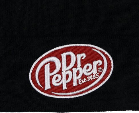 قبعة Dr Pepper Beanie سوداء متماسكة قابلة للطي على شكل جمجمة مع شعار OSFM للبالغين in Kuwait
