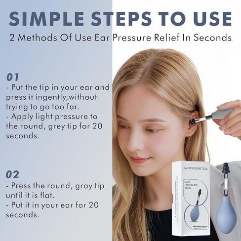 Ear Pressure Relief Suction Device, Migraine and Headache Relief Tinnitus Products with 3 Sizes, Airplane Ear Pressure Relief Through Inner Ear Pressure Balance (Grey, One Size) in Kuwait
