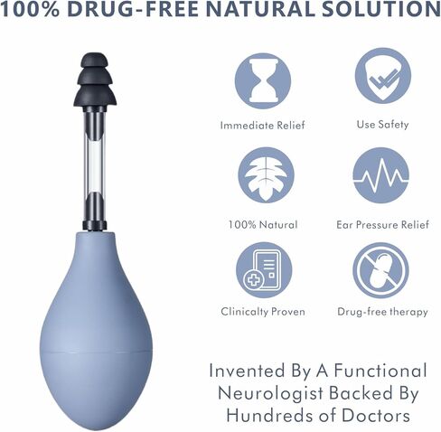 Ear Pressure Relief Suction Device, Migraine and Headache Relief Tinnitus Products with 3 Sizes, Airplane Ear Pressure Relief Through Inner Ear Pressure Balance (Grey, One Size) in Kuwait