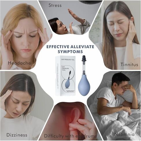 Ear Pressure Relief Suction Device, Migraine and Headache Relief Tinnitus Products with 3 Sizes, Airplane Ear Pressure Relief Through Inner Ear Pressure Balance (Grey, One Size) in Kuwait
