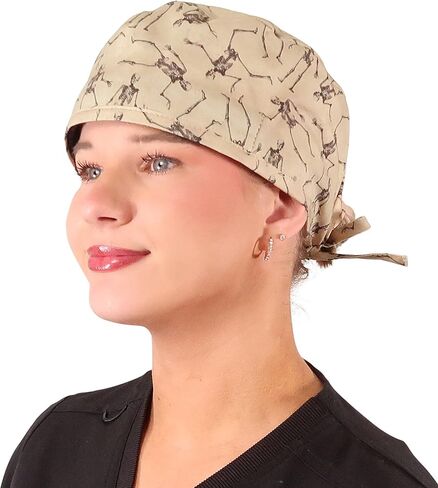 قبعة عمل مقشرة كلاسيكية على الطراز الجراحي للجنسين من Sparkling EARTH - عصابة رأس مدمجة - 100% قطن - صنع في الولايات المتحدة الأمريكية! in Kuwait
