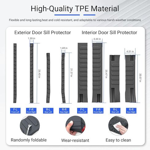 Xipoo Door Sill Protector Compatible with 2021-2026 Ford F150 Car Door Protector TPE Car Threshold Protector Entry Guard Replacement for 2021-2026 Ford F-150 Accessories in Saudi Arabia