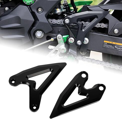 Heel Plates Guard Ninja 400 - PSLER Foot Peg Protector Footrest Motorcycle Rear Pedal Footrests for Ninja400 500 Z400 Z e-1 7 HYBRID Accessories,Black in Saudi Arabia