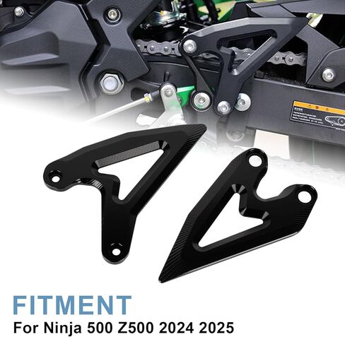 Heel Plates Guard Ninja 400 - PSLER Foot Peg Protector Footrest Motorcycle Rear Pedal Footrests for Ninja400 500 Z400 Z e-1 7 HYBRID Accessories,Black in Saudi Arabia