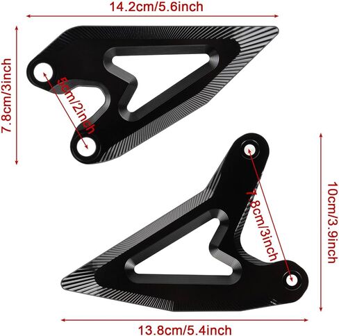 Heel Plates Guard Ninja 400 - PSLER Foot Peg Protector Footrest Motorcycle Rear Pedal Footrests for Ninja400 500 Z400 Z e-1 7 HYBRID Accessories,Black in Saudi Arabia