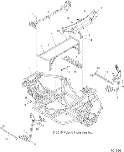 Polaris Snowmobile Floor Support, Right Side, Matte Black, Genuine OEM Part 1022620-458, Qty 1 in Saudi Arabia