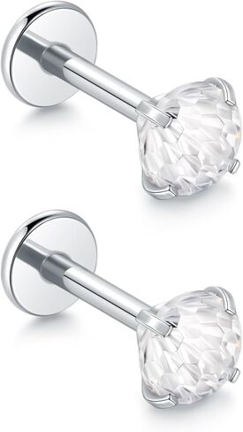 Aumeo 16G Titanium Labret Jewelry Internally Threaded Labret Stud for Tragus Monroe Cartilage Helix Piercing Jewelry in Saudi Arabia