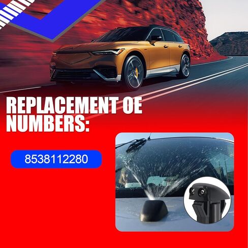 فوهة غسالة الزجاج الأمامي SMMS قطعتين لسيارة Toyota Corolla 1988-2008 Matrix 2003-2008 الزجاج الأمامي، جانب السائق والراكب، يستبدل OE: 8538112280، أسود in Saudi Arabia