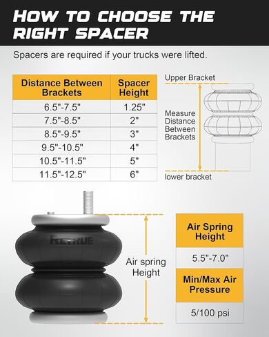 RETRUE Rear Air Bags Suspension Kit for 1999-2004, 2008-2010 Ford F250 F350 Truck Towing, 5000 Lb of Load Leveling Capacity, Replacement for Firestone 2550 Ride Rite Airbags for Trucks Rear Suspension in Saudi Arabia