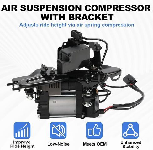 مضخة هواء ضاغط تعليق هوائي مع دعامة واستبدال مرحل لسيارة جيب جراند شيروكي 2011 2012 2013 2014 2015 2016 2017 2018 2019 2020، استبدال 68204730AI 68041137AD 68204730AC in Kuwait