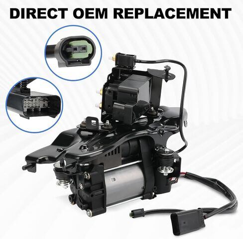 مضخة هواء ضاغط تعليق هوائي مع دعامة واستبدال مرحل لسيارة جيب جراند شيروكي 2011 2012 2013 2014 2015 2016 2017 2018 2019 2020، استبدال 68204730AI 68041137AD 68204730AC in Kuwait