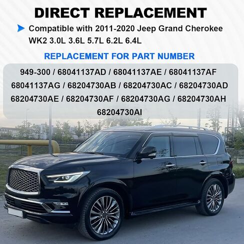 مضخة هواء ضاغط تعليق هوائي مع دعامة واستبدال مرحل لسيارة جيب جراند شيروكي 2011 2012 2013 2014 2015 2016 2017 2018 2019 2020، استبدال 68204730AI 68041137AD 68204730AC in Kuwait