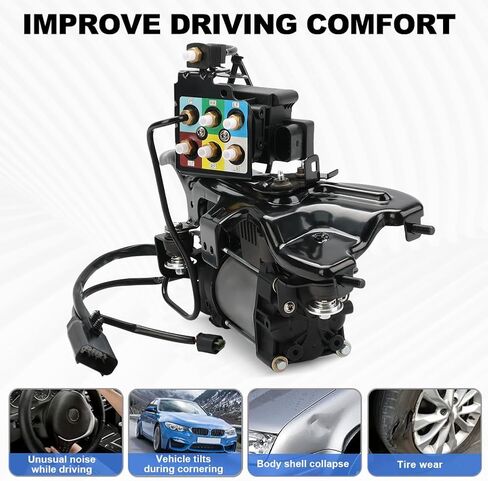 مضخة هواء ضاغط تعليق هوائي مع دعامة واستبدال مرحل لسيارة جيب جراند شيروكي 2011 2012 2013 2014 2015 2016 2017 2018 2019 2020، استبدال 68204730AI 68041137AD 68204730AC in Kuwait