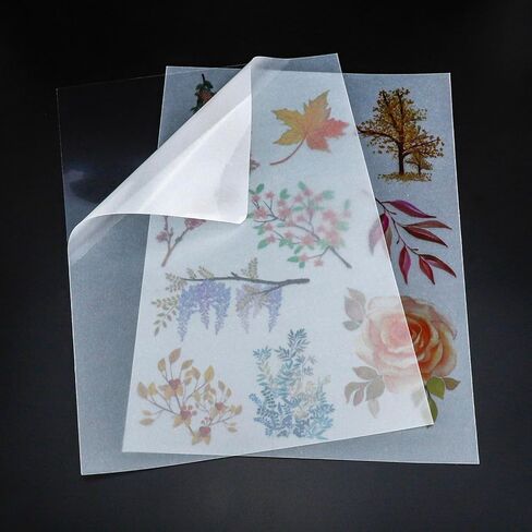 Printable Vellum Sticker Paper for Inkjet & Laser Printer - 25 Sheets 8.5"x11" Full Sheet - Translucent Frosted Matte, Aesthetic Tracing Paper for Scrapbooking, Planners, Bullet Journal, DIY Crafts in Saudi Arabia