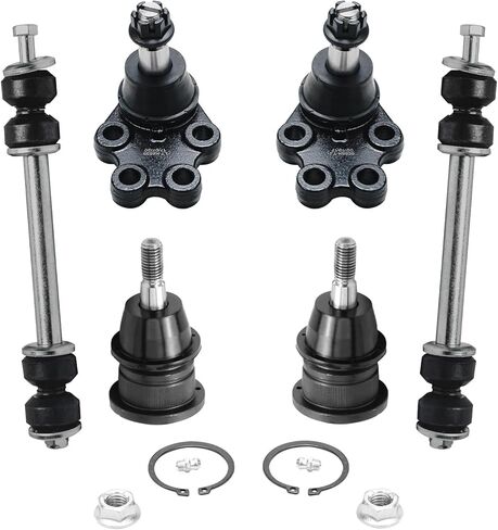 Detroit Axle - Front 6pc Suspension Kit for 1999-2006 GMC Chevrolet Silverado Sierra 1500, 4 Lower Upper Ball Joints 2 Sway Bars 2000 2001 2002 2003 2004 2005 Replacement in Saudi Arabia