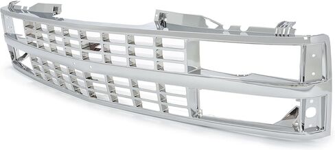 Front Grill Compatible with 1992-1993 Chevy Chevrolet Blazer/C/K1500/2500 Suburban | 1988-1993 Chevy Chevrolet C/K1500/2500/3500 Front Grille Plastic(ABS) Chrome Silvery in Saudi Arabia