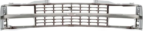 Front Grill Compatible with 1992-1993 Chevy Chevrolet Blazer/C/K1500/2500 Suburban | 1988-1993 Chevy Chevrolet C/K1500/2500/3500 Front Grille Plastic(ABS) Chrome Silvery in Saudi Arabia