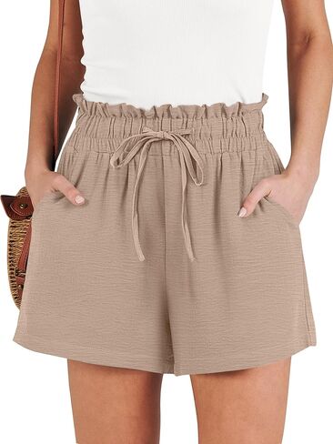 ANRABESS Shorts for Women Summer Casual High Waisted Wide Leg Drawstring Lounge Shorts Comfy 2026 Beach Vacation Clothes in Saudi Arabia