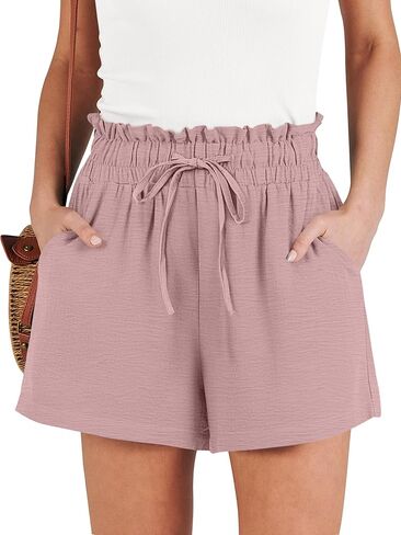 ANRABESS Shorts for Women Summer Casual High Waisted Wide Leg Drawstring Lounge Shorts Comfy 2026 Beach Vacation Clothes in Saudi Arabia