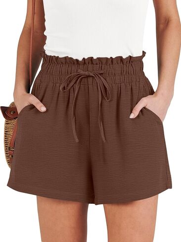ANRABESS Shorts for Women Summer Casual High Waisted Wide Leg Drawstring Lounge Shorts Comfy 2026 Beach Vacation Clothes in Saudi Arabia