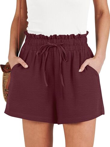 ANRABESS Shorts for Women Summer Casual High Waisted Wide Leg Drawstring Lounge Shorts Comfy 2026 Beach Vacation Clothes in Saudi Arabia