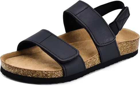 Torotto Girls Boys Sandals with Cork Footbed Adjustable Straps Summer Glitter Slides Sandals Open Toes Flat for Kids Toddler in Saudi Arabia