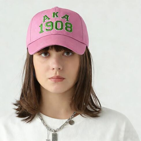Sorority Trucker Baseball Hat AKA Sorority Gifts for Women, Embroidered Adjustable Cotton Cap Pink AKA Paraphernalia Apparel Accessories in Kuwait