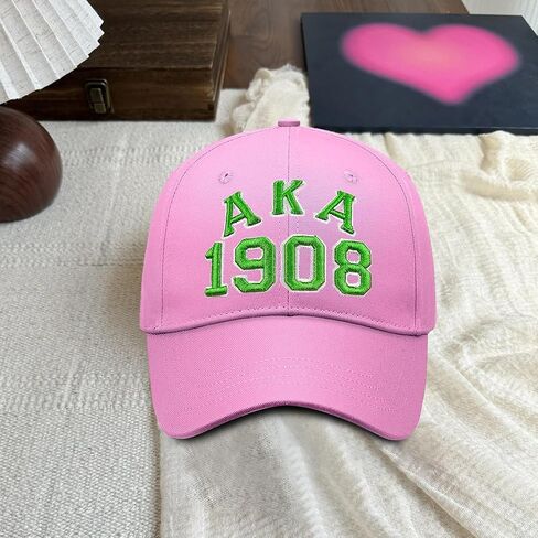 Sorority Trucker Baseball Hat AKA Sorority Gifts for Women, Embroidered Adjustable Cotton Cap Pink AKA Paraphernalia Apparel Accessories in Kuwait