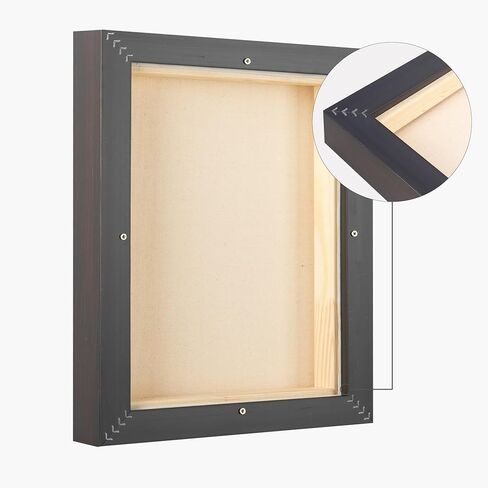 حزمة قيمة من قماش Pixy مكونة من قماش ممتد مقاس 8 × 16 مقاس 1-1/4 (1.25) بوصة وإطار عائم للوحاتك/الأعمال الفنية/فن الحائط/ديكور الحائط (جوز داكن، 8 × 16 بوصة، صورة شخصية) in Kuwait