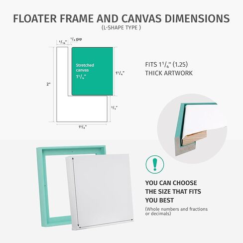 حزمة قيمة من قماش Pixy مكونة من 32 × 32 قماشًا ممتدًا بعمق 1-1/4 (1.25) بوصة وإطار عائم للوحاتك/الأعمال الفنية/فن الحائط/ديكور الحائط (أسود، 32 × 32 بوصة، مربع) in Kuwait