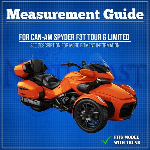 Full Cover Compatible with Can-Am Spyder 2016-2021 F3 Limited Models (with Trunk) | Waterproof, Weather Resistant Fabric, Black in Saudi Arabia