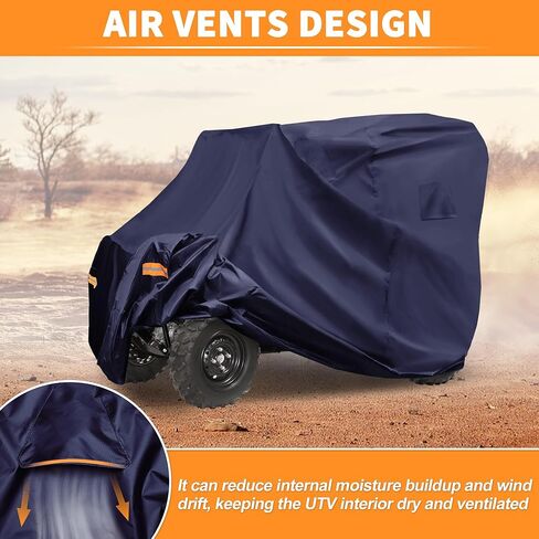 غطاء X AUTOHAUX UTV لسيارة Honda Pioneer 1000-5 مقاوم للماء جنبًا إلى جنب غطاء خارجي للحماية من الشمس والمطر 210D-PU قماش أزرق داكن 125.98 بوصة طول × 62.99 عرض × 76.77 ارتفاع in Saudi Arabia