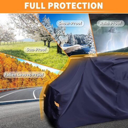غطاء X AUTOHAUX UTV لسيارة Honda Pioneer 1000-5 مقاوم للماء جنبًا إلى جنب غطاء خارجي للحماية من الشمس والمطر 210D-PU قماش أزرق داكن 125.98 بوصة طول × 62.99 عرض × 76.77 ارتفاع in Saudi Arabia