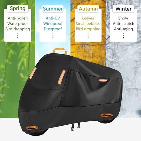 Motorcycle Cover for Kawasaki KLX230, All Season Durable Motorcycles Vehicle Cover, with Windproof Buckle Reflective Strip, Outdoor Accessories in Saudi Arabia