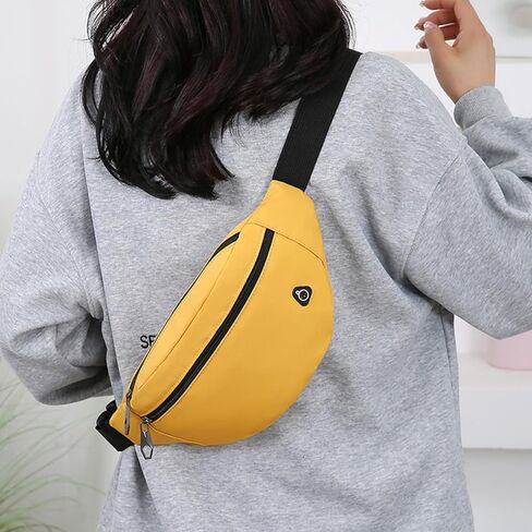 Oxford Fabric Polyester Waist Bag with Adjustable Strap Lightweight Fanny Pack for Travel and Outdoor Activities, Black in Saudi Arabia