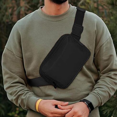 Oxford Fabric Polyester Waist Bag with Adjustable Strap Lightweight Fanny Pack for Travel and Outdoor Activities, Black in Saudi Arabia