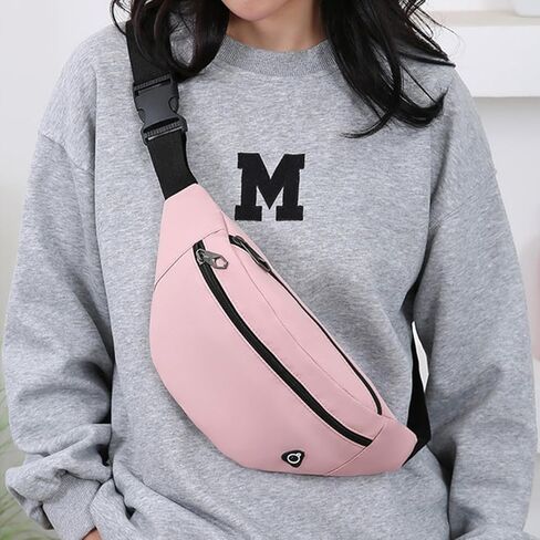 Oxford Fabric Polyester Waist Bag with Adjustable Strap Lightweight Fanny Pack for Travel and Outdoor Activities, Black in Saudi Arabia
