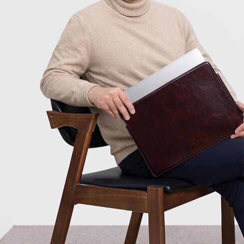 Comfyable 13 Inch Faux Leather Laptop Sleeve Case, Slim Protective Laptop Cover Compatible with MacBook Air M4 2025-2018 & MacBook Pro M2 2022 M1 2020-2016, Berry Brown in Saudi Arabia