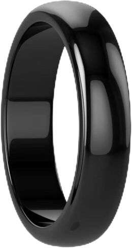 خاتم الهيماتيت للنساء والرجال، خاتم أحجار سوداء مغناطيسية أصلية لتوازن القلق وشاكرا الجذر، يمتص الطاقة السلبية مجوهرات مقاس 6-13 in Kuwait