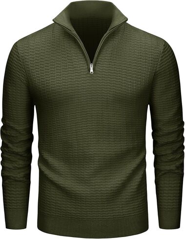 MAGCOMSEN Men's Sweaters 1/4 Zip Knit Waffle Textured Pullover for Fall Winter Warm Soft Sweater in Saudi Arabia