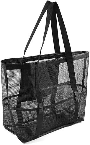 Mesh Beach Bags, Large Waterproof and Sandproof Tote Bag for Beach Vacation Essentials for Travel, Summer Accessories in Saudi Arabia