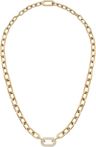 Daniel Wellington Crystal Link Necklace, Necklace for Women and Men, Chunky Chain Necklace with Cubic Zirconia Crystal and 316L Stainless Steel - 19.7 Inches in Saudi Arabia