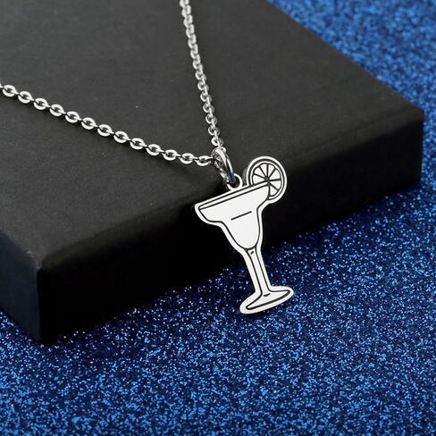 WUSUANED Funny Margarita Cup Necklace Margarita Cocktail Jewelry Drinking Lover Gift Margarita Lover Gift in Saudi Arabia
